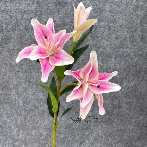 5-10 Cành Hoa Ly Cao Su Cánh Kép 2b 1n Hàng Nhập Khẩu Cao Cấp. Hoa Lụa LyLy Decor