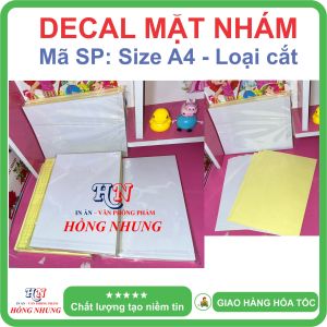 [SALE] Xấp 100 tờ Decal A4 mặt nhám - Siêu Dính Mặt Giấy Mịn