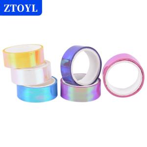 [COD]🔥🔥🔥ZTOYL 5m Rhythmic Gymnastics Decoration Holographic Prismatic Glitter Tape Hoops Stick