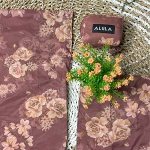 Mukena Traveling MOTIF Bunga Mini Pouch Kecil 2 in 1 Dewasa Jumbo Parasut Premium Korea Free Sajadah - Mukenah Travelling ALULA Terbaru