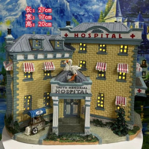 Lemax Ceramic Painted Night Lamp House Miniature Version of European Building Home Furnishing Living Room Ornaments Gift