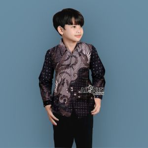 Kemeja Batik Anak Laki-laki Motif Etnik Bordir Klasik - Bahan Katun Nyaman Kemeja Batik Anak Laki Laki Lengan Pendek Bahan Katun Poly Usia 2 Tahun Sampai 13 Tahun Hem Anak