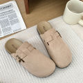 Julyya Sandals For MEN&WOMEN Clogs Shoes Leather With Buckle Half Shoes. 