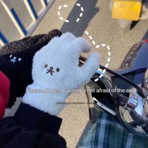 Fall/winter Gloves Furry Warm Gloves Cute Winter Soft Abrasion Resistance Indoor Office Durable