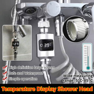 【0 Electricity Bill】Temperature Display Shower Head Universal Water Temperature Monitor Led Digital Display Water-Temperature Measuring Instrument