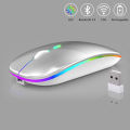 GOOJODOQ Wireless Mouse Rechargeable Bluetooth Mouse for Laptop Rechargeable Mouse Dual Mode 2.4Ghz USB + Bluetooth Mouse For Computer Silent Wireless Mouse LED Backlit. 