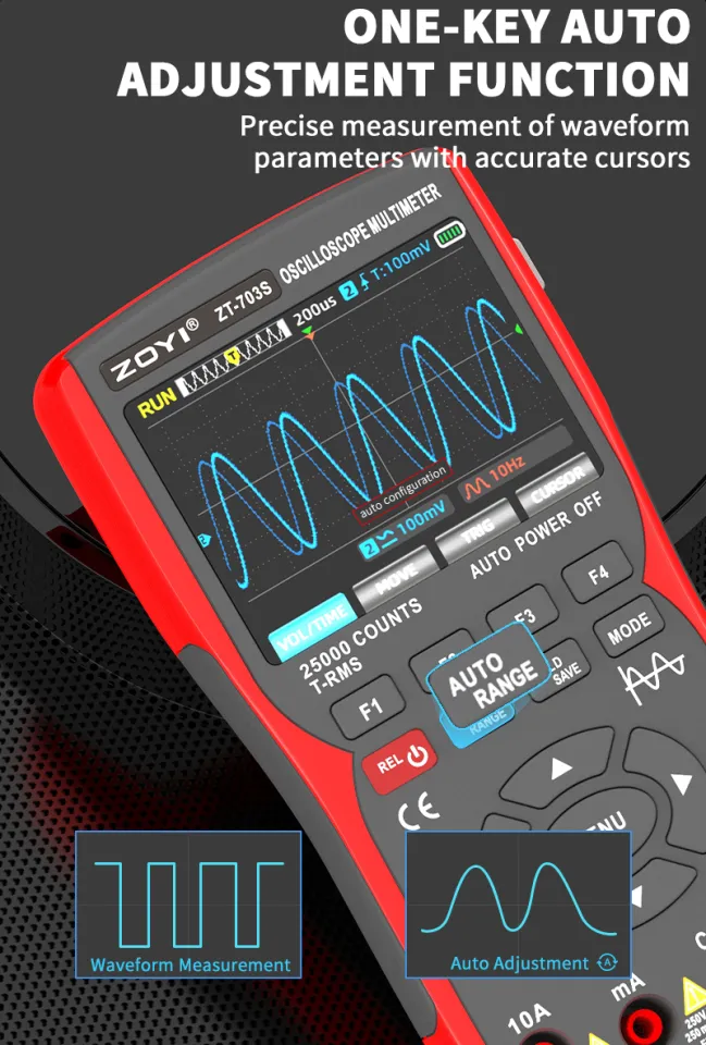 ZOYI ZT-703S 3-in-1 Handheld Oscilloscope Multimeter DDS Generator