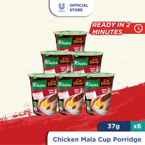 Bundle of 6 Knorr Instant Porridge Cup Chicken Mala 37g