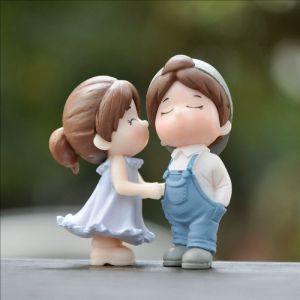 YESPERY ฟิกเกอร์คู่รักขนาดเล็กน่ารักของประดับภูมิทัศน์แบบ DIY ของตกแต่งบ้านตุ๊กตาสวนของขวัญวันวาเลนไทน์เจ้าสาวเจ้าบ่าวของประดับบ้าน