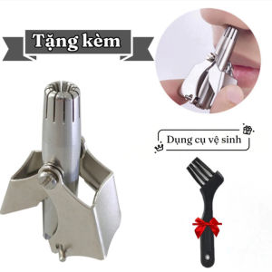Dụng cụ cắt tỉa lông mũi bằng thép không gỉ lưỡi sắc bén máy cắt lông mũi an toàn tiện lợi kèm cọ vệ sinh