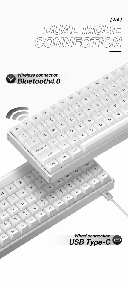 IQUNIX F96 KAT RGB Wired / Wireless White Mechanical Keyboard