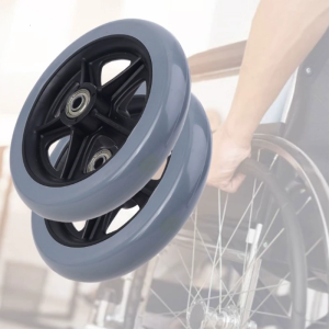 6/8 Inch Heavy Duty Wheelchair Front Castor Wheels Smooth Flexible Solid Tire Wheel Wheelchair Replacement Parts