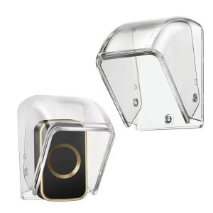 COUPLECOL Transparent Wireless Doorbell Cover Dustproof Protective Doorbell Rain Cover Easy Installation DIY Push Button Shield Outdoor Use