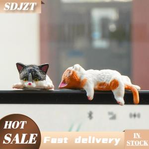 SDJZT 5PC Xe cảnh quan mèo đồ trang trí dễ thương phim hoạt hình mèo trang trí xe trung tâm giao diện điều hướng Màn hình ngủ mèo trang trí thu nhỏ