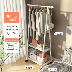 Rak Gantungan Baju Aesthetic Rak Triangle Stand Hanger dengan 4 roda