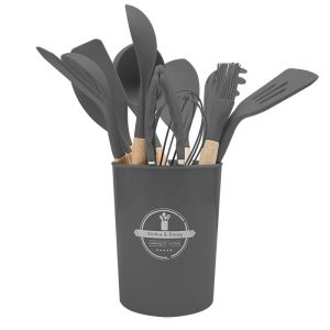 KIRA silicone kitchen utensils set 12 pcs Non-stick Silicone Cooking Utensils Spatula Set Heat Resistant 446°