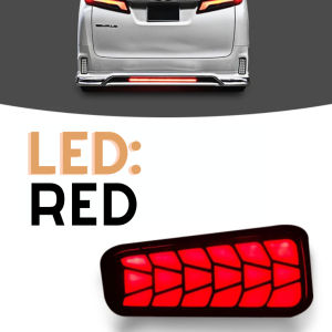 Toyota Alphard / Vellfire ANH30 ( 2016 - 2022 ) Rear Bumper Reflector DRL SMOKE RED-2PCS LEFT & RIGHT WITH SIGNAL LED