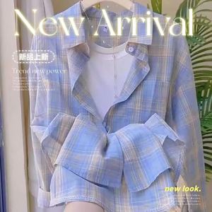 Summer 2026 New Sle Womens Loose Long Sve Plaid irt Thin Sun Protection Outerwear Casual Busin Polyester Fiber2026