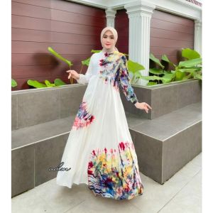WHITE DRESS || GAMIS RAYON TWILL CANDI MEKAR