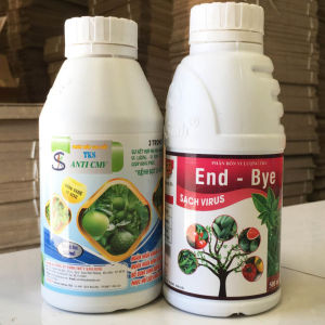 Bộ đôi xử lý khám lá khắc phục xoắn ngọn chùn đọt - END BYE (chai 500ml) + ANTI CMV (chai 500ml) - phân bón