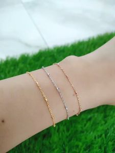 GELANGTANGAN RANTAI JEDAR + 1 BEL / GELANG PERAK SILVER 925 LAPIS EMAS/ GELANG FASHION WANITA TERBARU