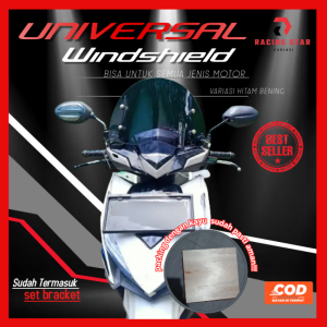 Windshield Universal Hitam Transparan Untuk Semua Merk Motor Matic dan Bebek Visor Uuniversal Visor Beat Winsil Beat Windshield mio Winsil Vario Tameng Depan Beat Karbu Tameng Depan Beat Fi Visor Beat Karbu Visor Vario 150 New Pelindung Dada Motor