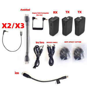 K66 Lavalier Wireless Microphone For 360 X2/X3/X4 Gopro Mic Portable Audio Video Recording Lapel Condenser For Ios Android Phone Vlog DSLR Camera