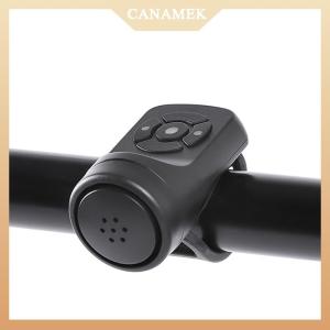 [CANAMEK] Bicycle Electric Horn Black ABS USB Rechargeable Bicycle Cycling Bell Speaker Ring Bike Accessories Loud Handlebar Alarm Ring