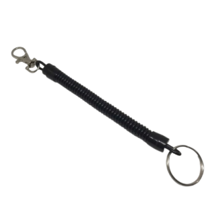 Dây móc khóa lò xo siêu co giãn màu đen treo móc khóa thắt lưng quần