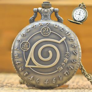 Creative Anime Vintage Ninja Pocket Watch Fashion Mens and Womens Jewelry Quartz Hanging Watch Kids Holiday Gifts