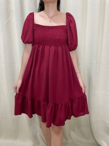 BestStore - Dress Formal Midi / Dress Midi Karet Smock / Dress Wanita / Midi Dress