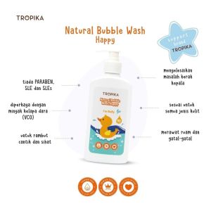Tropika Natural Bubble Wash  for Babies & Kids – Gentle Body Wash & Shampoo Soothes Eczema & Sensitive Skin Paraben-Fr