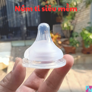 Núm vú cổ rộng Kichi núm ti siêu mềm chống sặc chống đầy hơi (không BPA) lẻ 1 cái