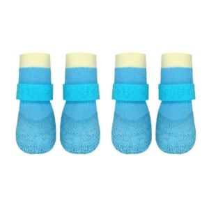 FFBH 4Pcs/Set Portable Non-slip Dog Shoes Anti-dirty AdjustableBoots Wear Resistant Breathable Dog Foot Cover Autumn Winter 5B8Q6