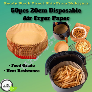 Disposable Air Fryer Paper 50pcs 20cm Non stick Round Parchment Paper Steamer Household  For Pastry Pizza & Food Baking