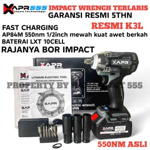 PROMO 1 JAM SAJA APR impact wrench type ap84+ 550nm baterai 88v standart fulset accecoris lxt 10cell