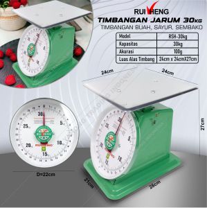 Timbangan Jarum 30kg 100g Timbangan Ayam Daging Buah Sayur Sembako RUIHENG