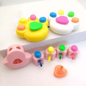 EQUOMT Cartoon Cat Paw Highlighter Pen Marking Graffiti Fluorescent Marker Creative Handmade Funnyl Highlighter Pen Birthday Gift
