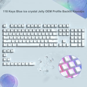 Womier 118 Key Trắng Thạch đầu tròn In Keycaps tinh thể Băng Mờ dạng OEM profile Key Cap Cho Cherry MX 61 68 104 Bàn phím cơ