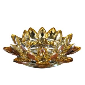 Sacesr Thicken Lotus Candle Holder Non-slip Colorful Clear Lotus Figurine Decoration Elegant Design Transparent Candle Tray X2Z8B