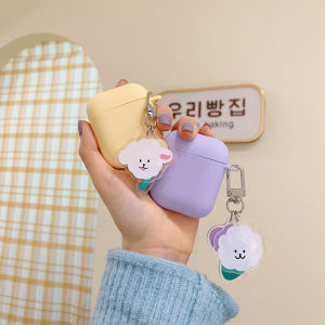 Cho Airpods Trường Hợp Vỏ Bảo Vệ Chuyên Nghiệp Có Móc Vỏ Bảo Vệ Bằng TPU Hộp Đựng Ins Airpods 1/2 Cún Con Màu Tím Dễ Thương Với Con Chó Con Mặt Dây Chuyền Màu Vàng Mềm Trường Hợp