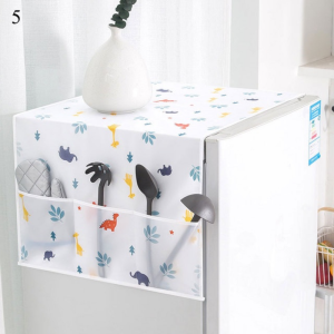 Fridge Dustproof Cover Refrigerator Washing Machine Top Cover with Kitchenware Organizer Pockets Waterproof proof cover