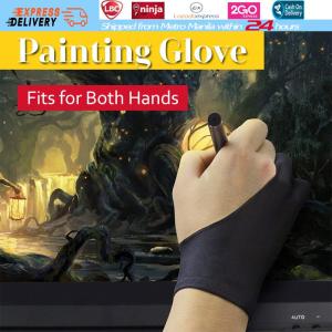 【Local Warehouse】Hand Gloves For Drawing Paint Gloves Tablet 2 Finger Anti-fouling Artist Glove Both For Right And Left Hand Painting Glove