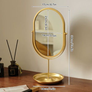 Turtle Makeup Mirror 360° Rotatable High Definition Desktop Mirror with Jewelry Storage Base
