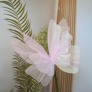 CONGMING 30/50cm Artificial Butterfly Giant Gauze Outdoor Fake Butterfly  3D Silk Yarn Butterfly Photography Props