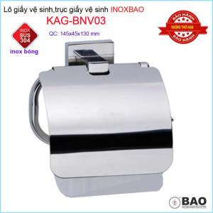 Hộp đựng giấy vệ sinh Inox Bảo KAG-BNV03 Móc giấy toilet SUS304 inox đế dập khuôn vuông cao cấp thiết kế tuyệt đẹp