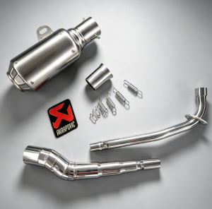 Honda Wave 110 stainless elbow on Akrapovic round with Db reducer