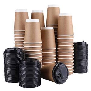 [50pcs] Paper Coffee Cup with LID / Hot Drink Cup /  Cafe Takeaway Cup/Cawan Kertas/Cawan Air Panas
