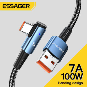 Essager สายชาร์จเร็ว USB Type C Elbow 7A สำหรับ Huawei Realme100W 480MBps