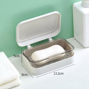 Large Capacity Soapbox Double Layer Soap Box Creative Soap Dish With Lid Drain Soap Box Dormitory Household Soap Box